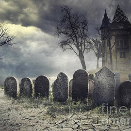 Hunted House on Graveyard by Jelena Jovanovic