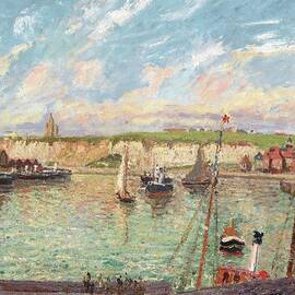 Lavant-port De Dieppe, Apres-midi, Temps Lumineux by Camille Pissarro