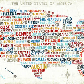 Us City Map by Michael Mullan