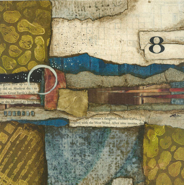 Abstract Collage with Number Eight Wall Art