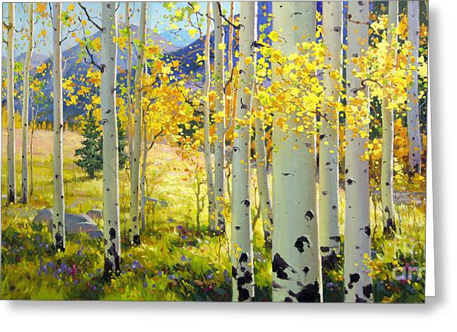 Golden Aspen Forest Greeting Card