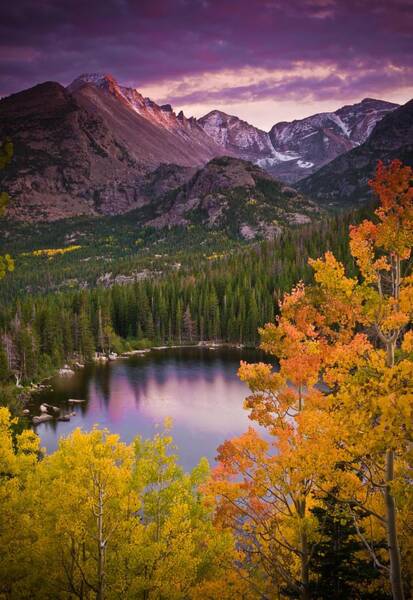 Majestic Mountain Lake at Sunset Wall Art