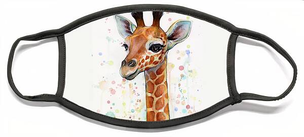 Charming Baby Giraffe Portrait Face Mask