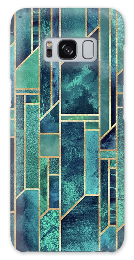 Geometric Blue Abstract Pattern Galaxy Case