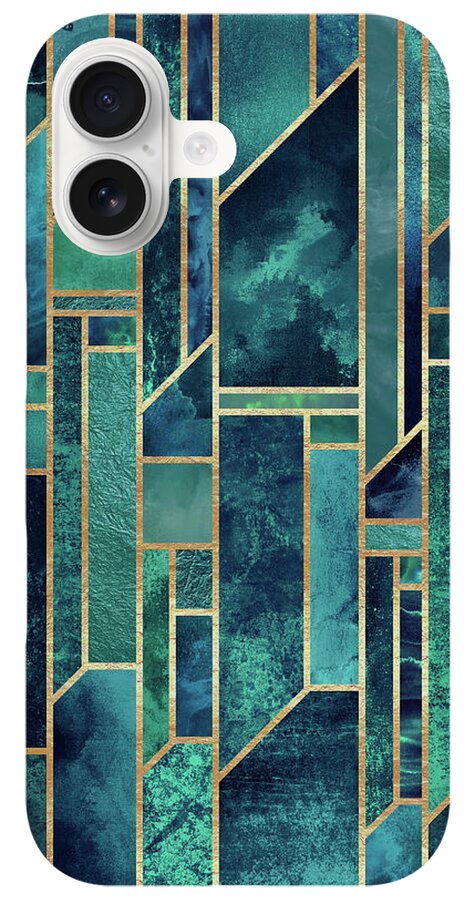 Geometric Blue Abstract Pattern iPhone Case