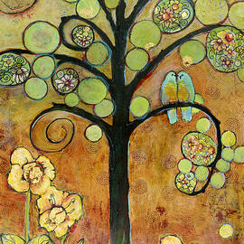 Boho Bluebird Tree of Life by Blenda Studio