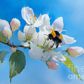 Bumblebee on Apple Blossom