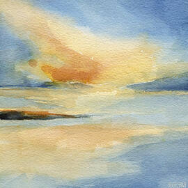 Cape Cod Sunset Seascape Painting by Beverly Brown