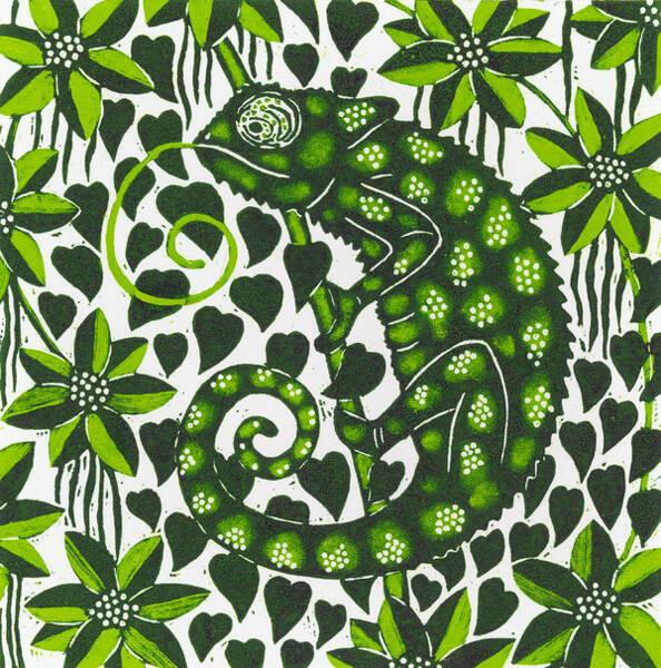 Chameleon Among Leaves Wall Art