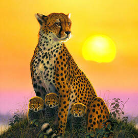 Cheetah And Cubs by MGL Licensing