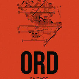 Chicago Airport Poster 1 by Naxart Studio