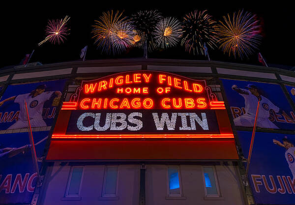 Cubs Celebrate Victory at Wrigley Field Wall Art