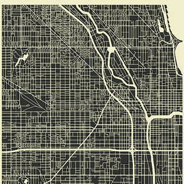 CHICAGO MAP 3 by Jazzberry Blue