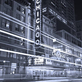 Chicago Theater Marquee B and W by Steve Gadomski
