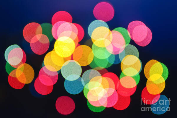 Colorful Festive Bokeh Lights Wall Art