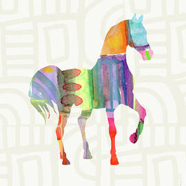 Colorful Horse 3- Art by Linda Woods by Linda Woods