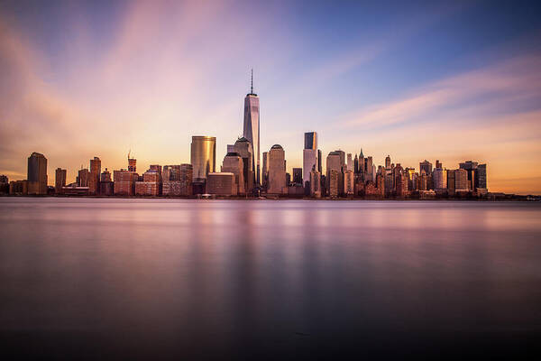 New York City Skyline at Sunset Wall Art