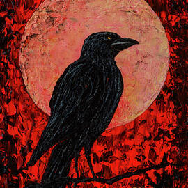 Crow Under the Blood Moon