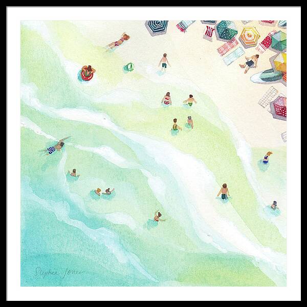 Beach Day from Above Framed Print