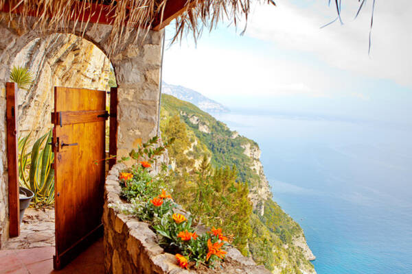 Coastal Balcony Overlooking Cliffs Wall Art