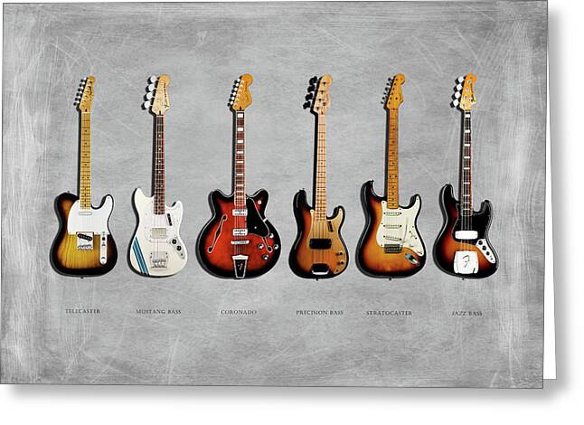 Vintage Electric Guitars and Basses Greeting Card