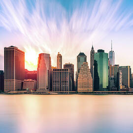 Financial District at sunset by Mihai Andritoiu