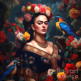 Frida Kahlo Self Portrait 5 by Mark Ashkenazi