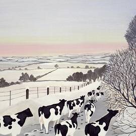 Friesians in Winter by Maggie Rowe