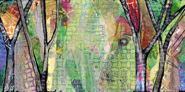 Colorful Abstract Forest Scene Wall Art