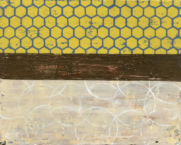 Honeycomb Pattern with Abstract Layers Wall Art