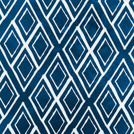 Indgo and White Diamonds Large by Linda Woods