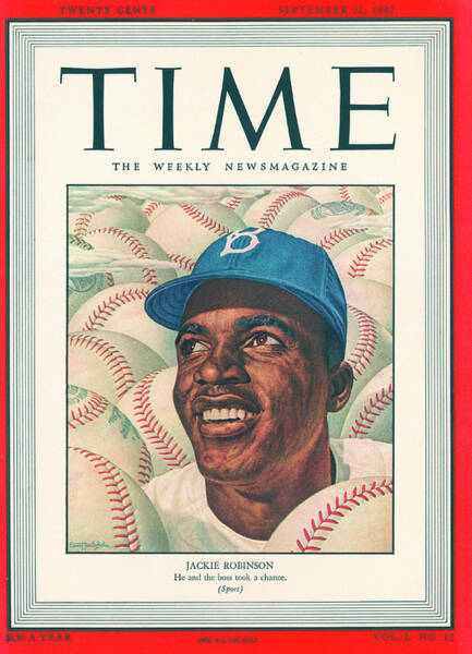 Jackie Robinson on Time Magazine Cover Wall Art