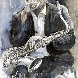 Jazz Saxophonist John Coltrane yellow by Yuriy Shevchuk