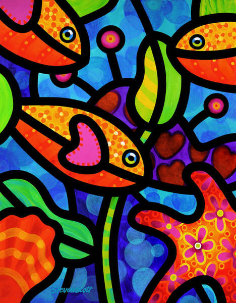 Colorful Underwater Life Wall Art