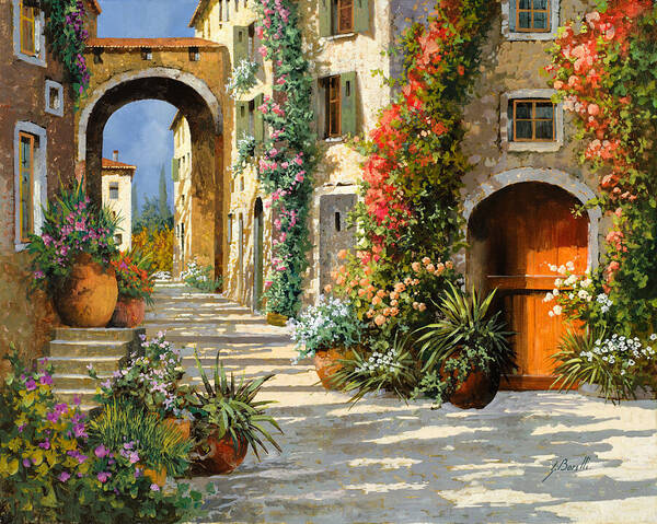 Charming Mediterranean Street Scene Wall Art