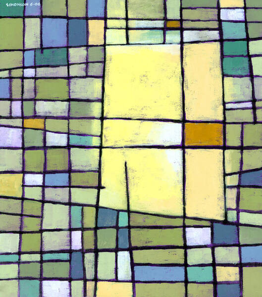 Abstract Wall Art featuring the painting Lemon Squeeze by Douglas Simonson