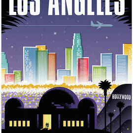 Los Angeles Poster - Retro Travel  by Jim Zahniser