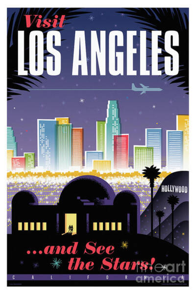 Visit Los Angeles Skyline Wall Art