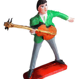 Man Playing Violin Shaped Guitar by CSA Images