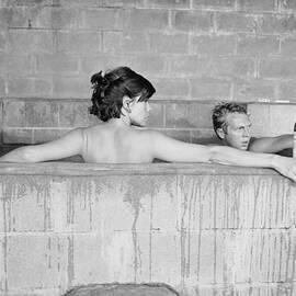 McQueen & Adams In Sulfur Bath by John Dominis