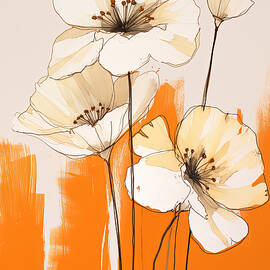 Minimalist Cream Flowers by Lourry Legarde
