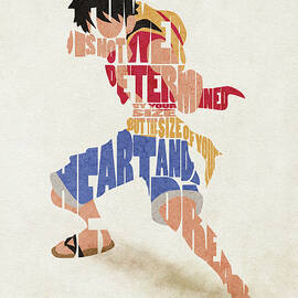 Monkey D. Luffy Typography Art by Inspirowl Design