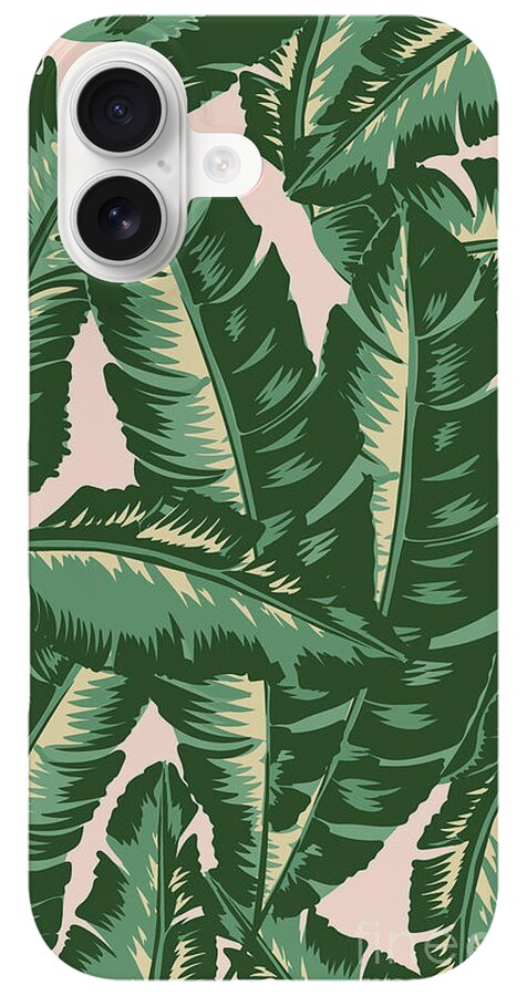 Tropical Banana Leaf Pattern iPhone Case