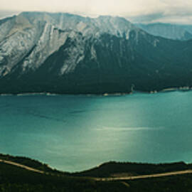 Panorama of Abraham Lake, Kootenay Plains Abraham Mountain View Canadian Rockies Cinematic Fine Art