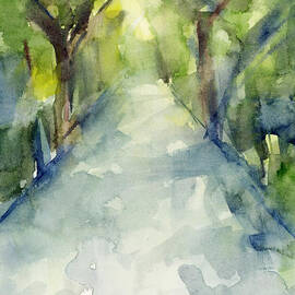 Path Conservatory Garden Central Park Watercolor Painting by Beverly Brown