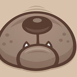 Pug Puppy Dog Snout and Mouth by John Schwegel