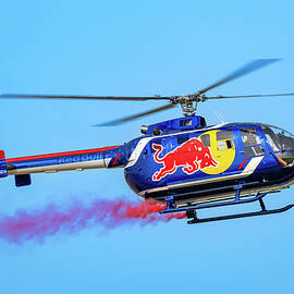 Red Bull Helicopter in Flight