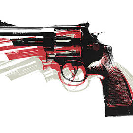 Revolver on White - left facing by Michael Tompsett