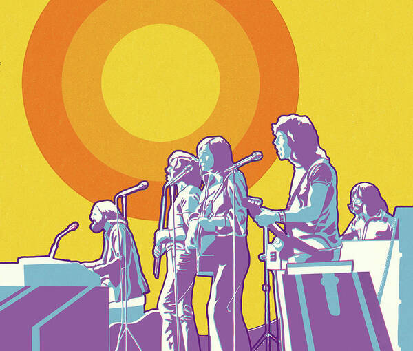 Celebrity Wall Art featuring the drawing Rock Band by CSA Images