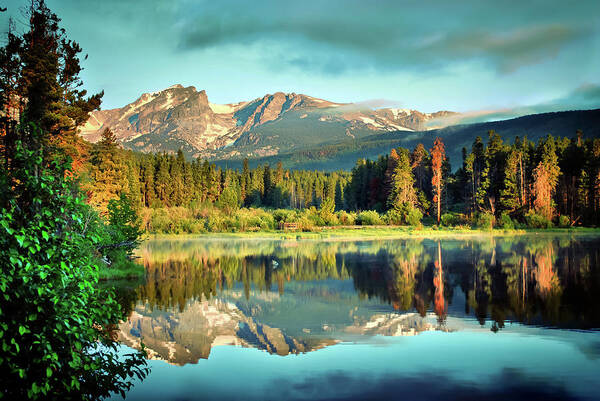 Majestic Mountain Reflection at Sunrise Wall Art